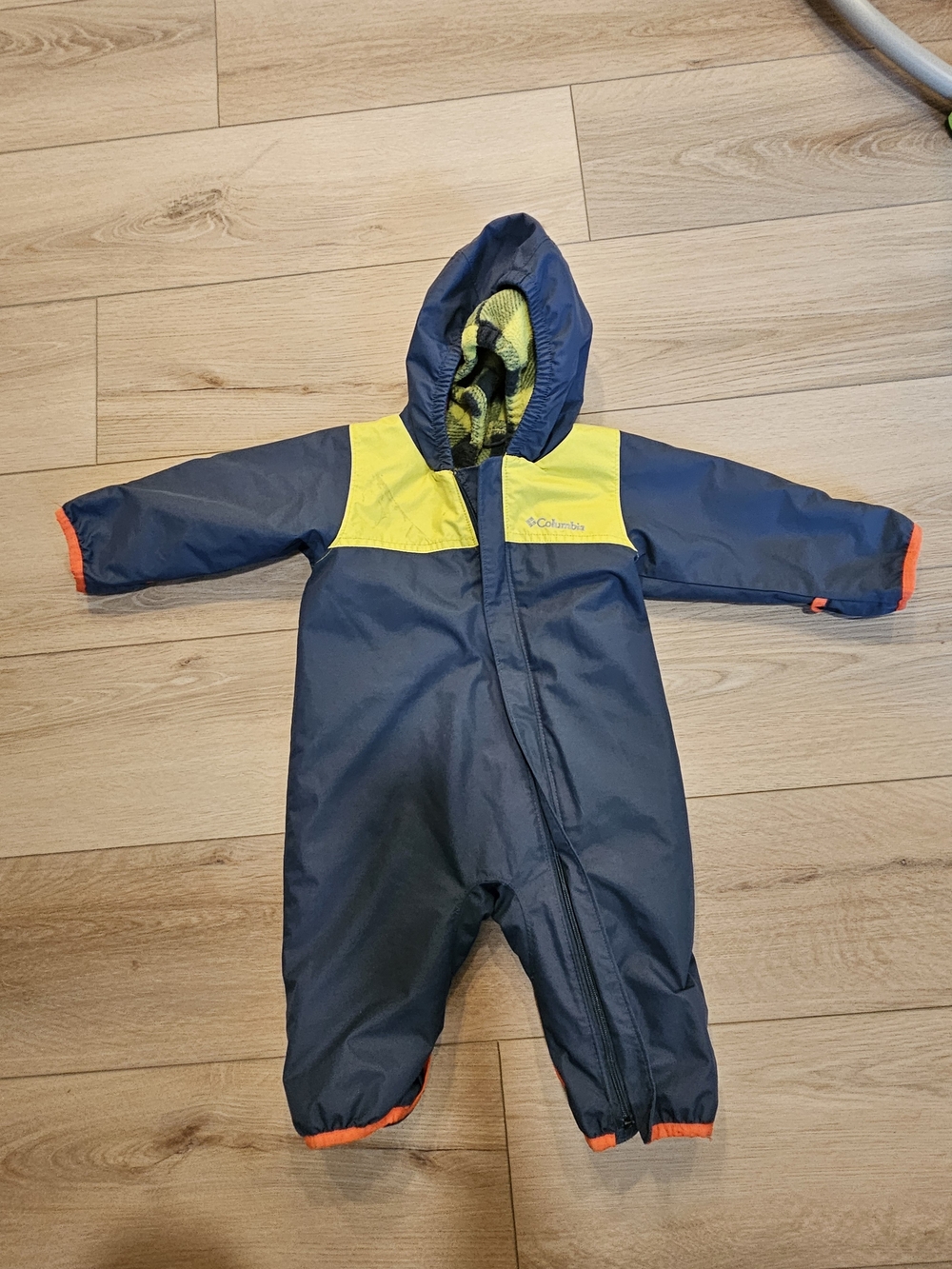 Columbia Baby Snowsuit in Navy, Yellow and Orange